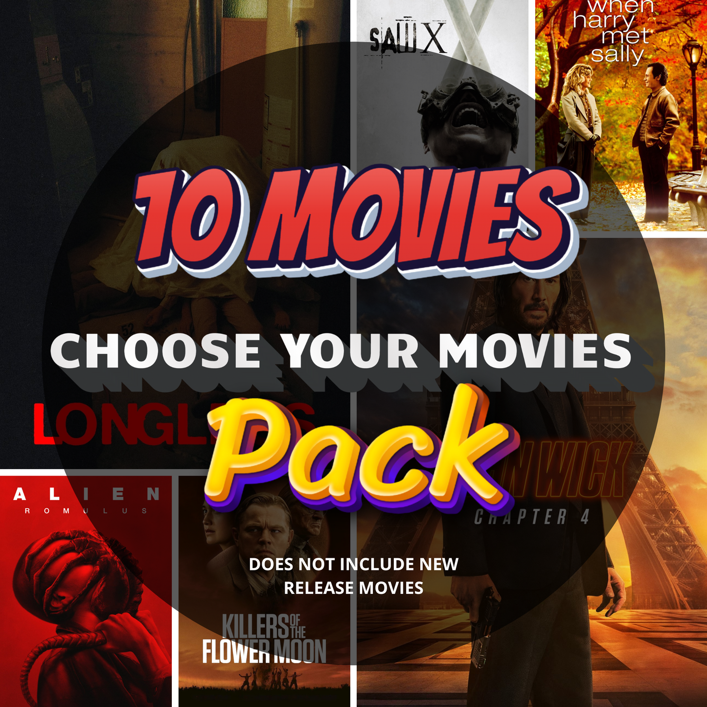 CHOOSE YOUR MOVIES 10 MOVIES PACK ⚡🔥 50 % OFF